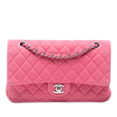 Jersey Chanel Auténtico Mediano Clásico Doble Solapa Rosa Foto 1 de 4