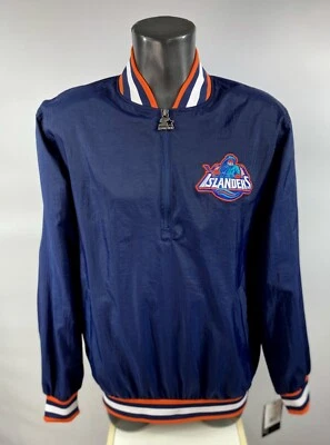 NEW YORK ISLANDERS NHL Starter Pull Over Quarter Zip Jacket BLUE LG XL - Image 1 of 4