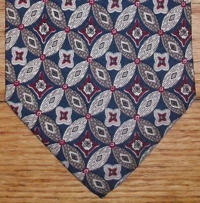 Corbata Preswick & Moore Seda Azul Granate Marfil Formas Diseño Geométrico Nueva en Caja t1540  Foto 1 de 4