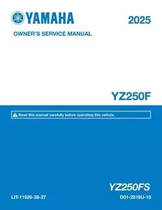 Yamaha Service Workshop Shop Manual Book 2025 YZ250F - Foto 1 di 24