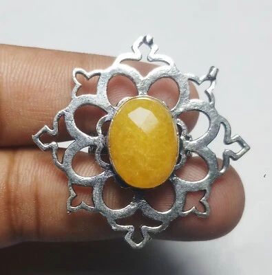 Hydro Orange Onyx Oval Shape Gemstone Handmade Ring Jewellery Size 8.5 Inches - Image 1 of 3