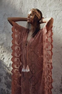 JEN'S PIRATE BOOTY MYKONOS KAFTAN in RARE LAVENDER EXCLUSIVE OF FP BNWT OS - Picture 1 of 12