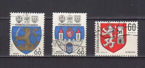 Tchécoslovaquie 1975-77 Armoiries des villes 3 timbres oblitérés /TE5261 - Picture 1 of 1