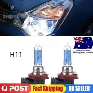 2x H11 12V Car Head Light Lamp Xenon White 5000k Halogen Globes Bulbs 55/100W - Picture 1 of 8