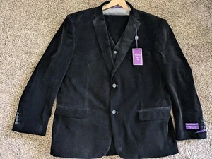 Vinci Zegna Cord-1 Suit Jacket Black Italian Men's 54R NWT - Picture 1 of 20
