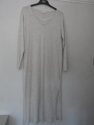 BNWOT - M&S MARKS & SPENCER GREY MARL COTTON/MODAL LONG NIGHTDRESS UK SIZE 8 - Image 1 of 4