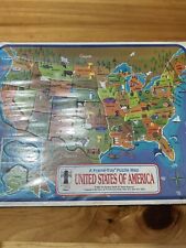 New Sealed Vintage 1968 Frame Tray Puzzle Map Of USA 75902-1 by Rainbow Works