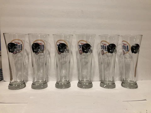 6 Atlanta Falcons Miller Lite Pilsner Glass old logo 1990-2002 Version NFL Cover