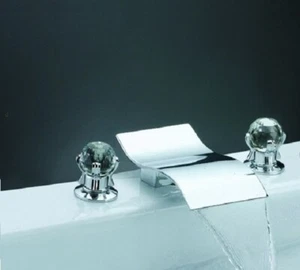 Bath Select Santo Waterfall Contemporary Dual Handles Bathtub Faucet - BS380N - Picture 1 of 2