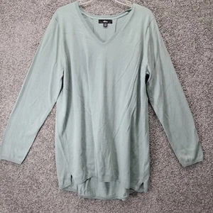 Ellos Women's V-Neck Sweater Green Large 18/20 - Picture 1 of 8