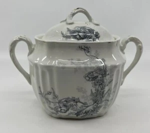  Antique Johnson Brothers England Semi Porcelain Floral Paris Pattern Sugar Bowl - Picture 1 of 13