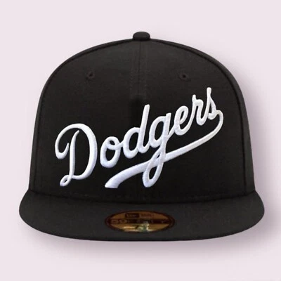 Los Angeles Dodgers MLB Script Logo New Era 59FIFTY Fitted Cap Hat - Image 1 of 2