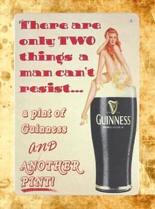 beer enthusiasts pub bar Irish stout pin-up sexy girl tin metal sign - Picture 1 of 4