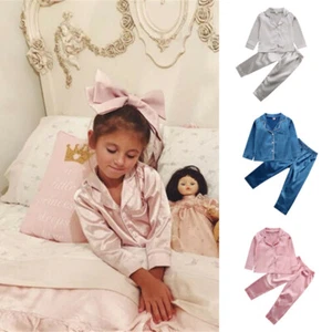 Toddler Baby Boys Girls Sleepwear Clothing Long Sleeve Pants Outfits Set - Picture 1 of 15