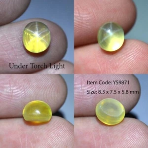 4,25 Kt 8,3x7,5 mm gelber Stern Saphir 6 Strahlen Labor Korund VDO YS9871 - Bild 1 von 6