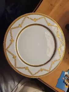 4 piatti Ovington Bros Limoges oro bianco incrostati vittoriani 1800 - Foto 1 di 16