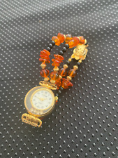 Ladies wristwatch- Lee Sands bracelet design watch unusual beaded strap ho