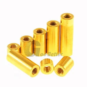 UNC 1/4-20 Round Brass Threaded Standoff Spacer Female Coupling Sleeve Stud Nuts - Picture 1 of 8