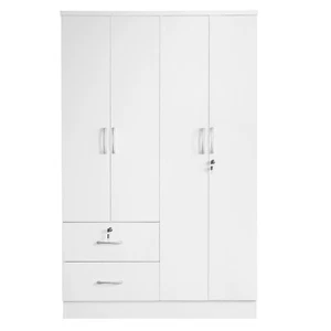 Better Home Products Luna Modern Wood 4 Doors 2 Drawers Armoire in White - Picture 1 of 4
