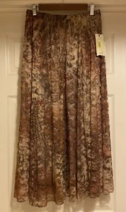 Reba Maxi Skirt Lace Overlay Autumn Gala Pull On Sz M - Picture 1 of 7