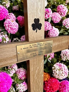 Eiche Holz Denkmal Kreuz Grabmarkierung 36 Zoll Kostenlose Plakette & Kostenlose Gravur  - Bild 1 von 5