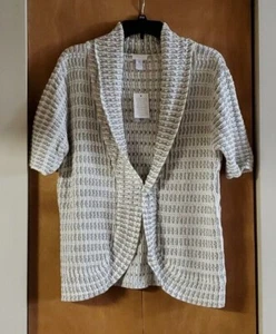 Chico's Shawl Collar Short Sleeve Sweater-Chico's Size 2 (L) NWT - Picture 1 of 8
