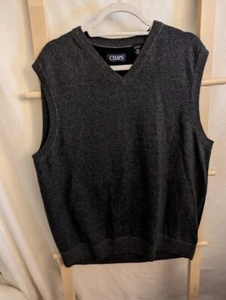 Chaps Pullover Weste Herren Extra Large XL Schwarz/Grau Einfarbig Strick GUC - Bild 1 von 3