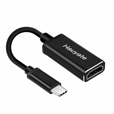 Cable convertidor adaptador Hauyate USB-C tipo C a HDMI HDTV--4K compatible --- gris Foto 1 de 3