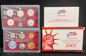 2005 US Mint Silver Proof Set 50 State Quarters 11 piece set. US MINT box & COA - Picture 1 of 11