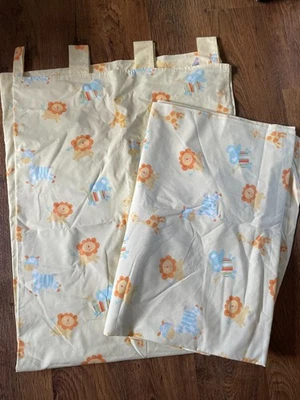 Next yellow polycotton jungle animals print blackout curtains 53x72" - Image 1 of 4