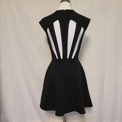 Silence + Noise Black Skater Fit & Flare Dress Cutout Back Cap Sleeve Sz Small - Image 1 of 4