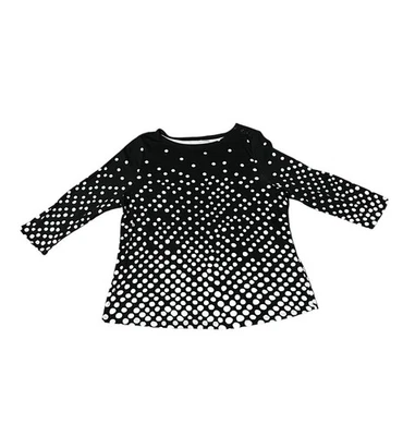 Charter Club Womens Medium Sleeve XL Black Polka Dot New With Tags - Image 1 of 4