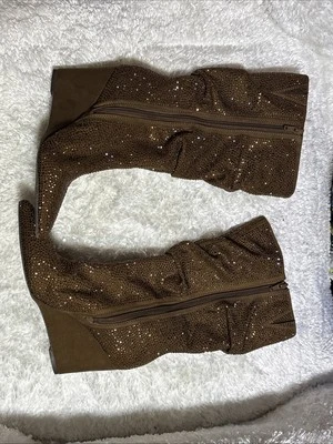 Bota para mujer INC International Concepts bronce estrás bling talla 5 Foto 1 de 4