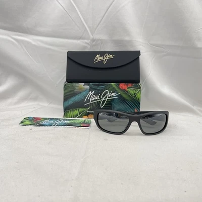 Maui Jim Ma'Ukele Mens Wrap Polarized Mirror Sunglasses MJ0682S Matte Black - Image 1 of 4