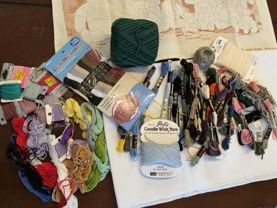 Huge Lot Embroidery Floss Thread Skeins Coats J&P More Vintage Craft Colors & - Image 1 of 4