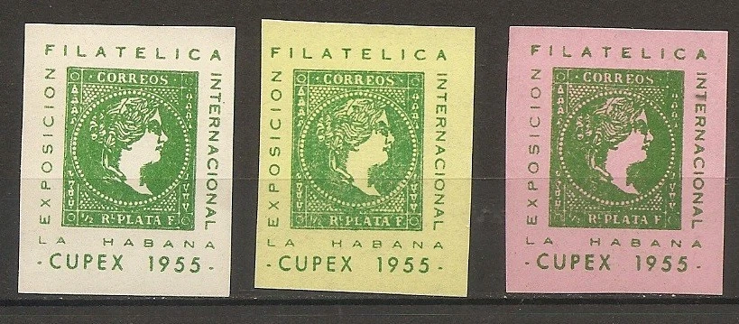 US-Cub@ CUPEX 1955 International Philatelic Exhibition Havana Labels MH - Image 1 of 1