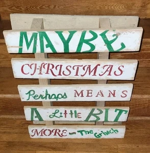 Vielleicht bedeutet Weihnachten vielleicht mehr Grinch handwerklich bemalt wiederverwendet Mini Palette - Bild 1 von 5