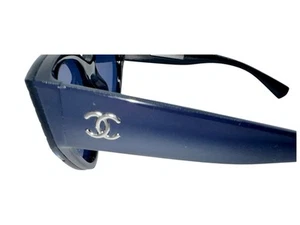 Chanel Sonnenbrille Cateye Blau Box Etui Unisex Logo Kunststoff - Bild 1 von 7