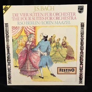 BACH The 4 Suites for Orchestra - MAAZEL - RSO Berlin - PHILIPS ST 2LP NM - Picture 1 of 8