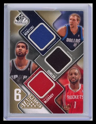 2009 UD SP Game Used Star Swatches Kidd Parker Yao Ming McGrady Duncan Nowitzki - Image 1 of 2