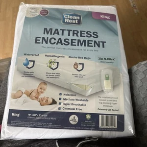 Mattress Protector Encasement Bedbug Cover Waterproof Hypoallergenic king size - Picture 1 of 5