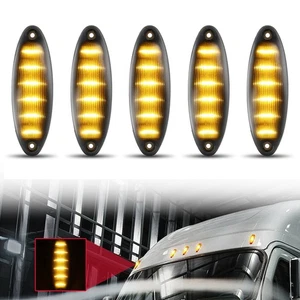 5PCS/Set Amber LED Carb Roof Clearance Marker Lights For Freightliner Cascadia - Picture 1 of 12