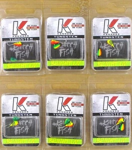 (6) Packs Of 2 Kenders 1/32 Oz 4MM Tungsten Jig Head Bright UV Brand New In Pack - Picture 1 of 3