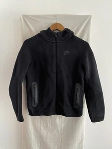 NIKE TECH FLEECE Black Full Zip Hoodie Size L Youth - Picture 1 of 4
