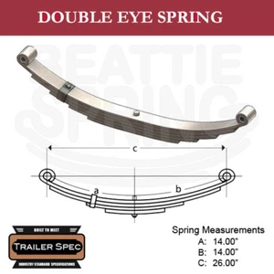 Trailer Leaf Spring Double Eye 14" x 14" / 26" Long / 2500lbs - Picture 1 of 1