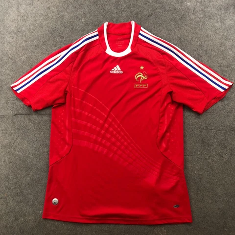Adidas FFF France Jersey Mens Large Red 2010 World Cup Away Football Shirt Cover