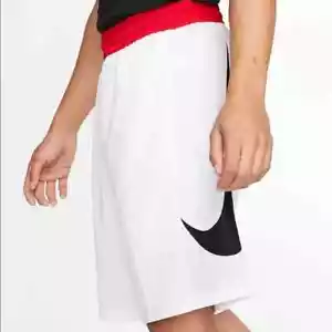 Nike HBR Basketball Shorts Dri-Fit Men'sWhite Red Black CU4327-100 SIZE L-TALL - Picture 1 of 4