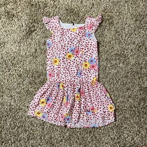 Matilda Jane 435 Take Your Picnic Dress Hello Lovely Girls Sz 8 Red Floral - Picture 1 of 4