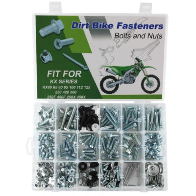 Kit de pernos para guardabarros 330 piezas de plástico aptos para Kawasaki KX80 1979-2000 KX85 2001-2024 Foto 1 de 4