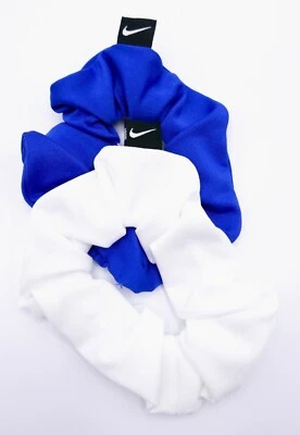 Nike Gathered Hair Ties 2 Pack Ponytail Holder White/Game Royal - Image 1 of 2